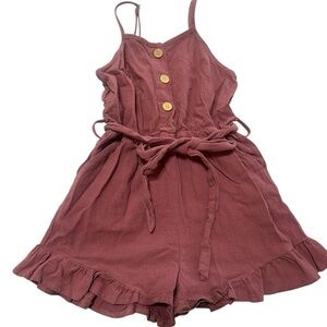 Kids Mauve Romper with Button Detail